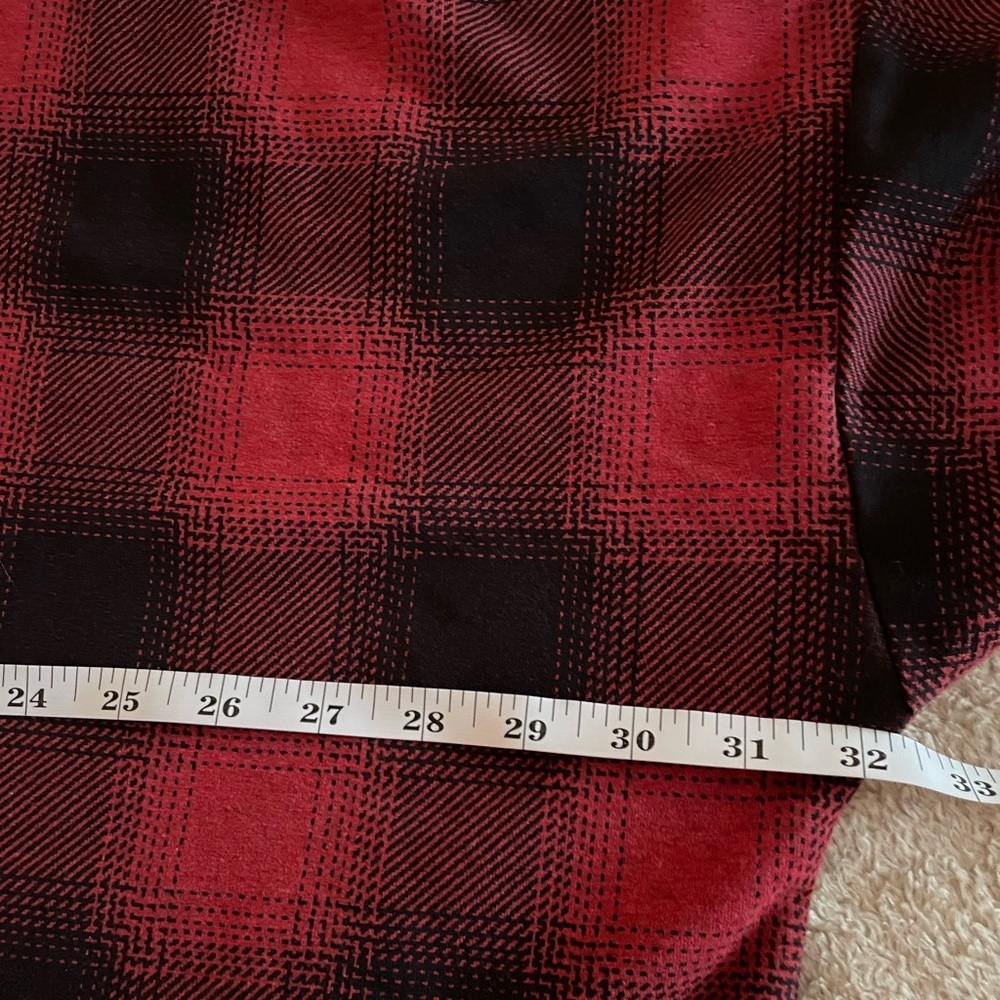 Women’s J. Jill Red and Black Plaid Turtleneck/cowl neck Top Plus 4X - Picture 5 of 6